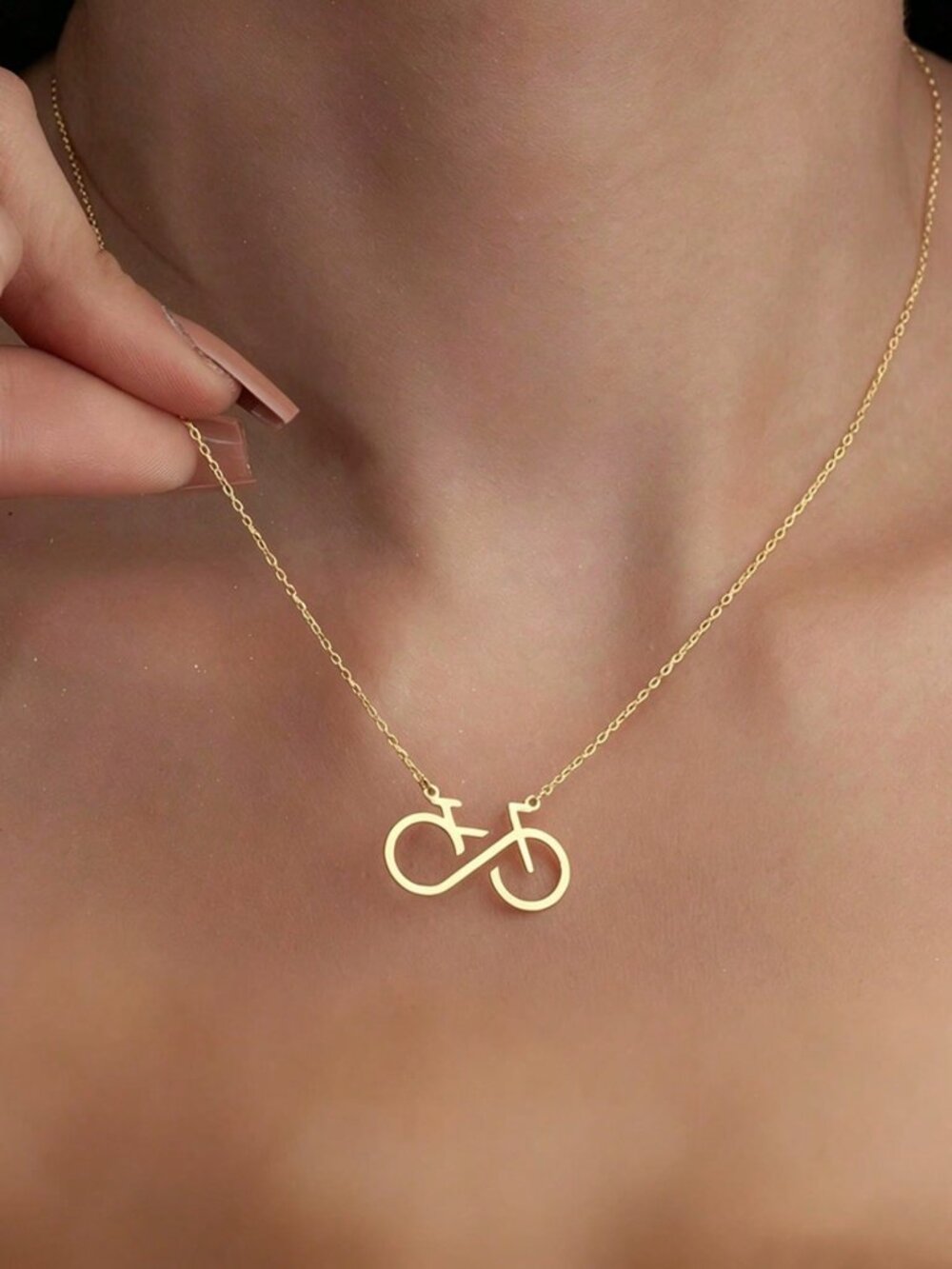 Bicycle Necklace Infinity Symbol Bike Pendant Minimalist jewelry